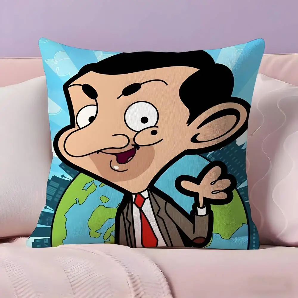 غطاء وسادة كرتوني من M-Mr BeanS، غطاء وسادة فائق النعومة وصديق للبشرة، سحابة مثل الراحة وسحاب مخفي