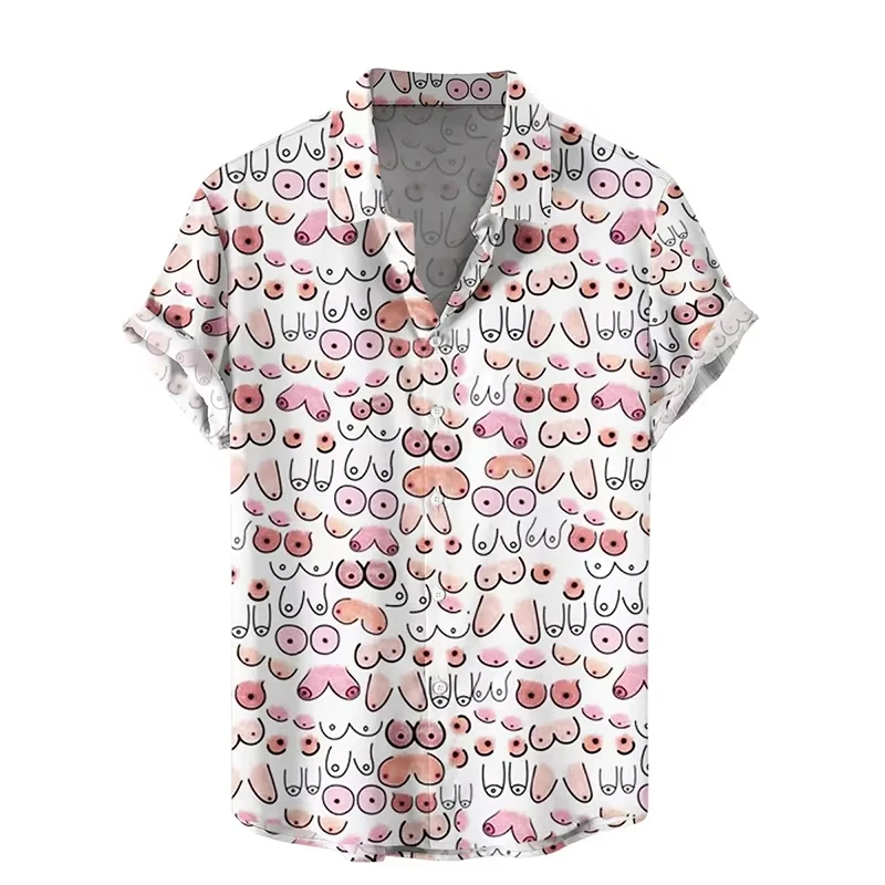 

Гавайские забавные рубашки с 3d принтом, сексуальная графическая мужская блузка с коротким рукавом, праздничные топы, рубашка большого размера на пуговицах для мужчин, топы в стиле Харадзюку