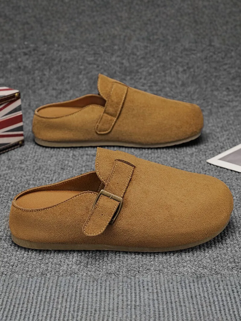 Office Wear Men's Slip-On Sandals Breathable Upgraded EVA Liner Thick Bottom Rubber Outsole Retro Style Casual Slip-On Shoes