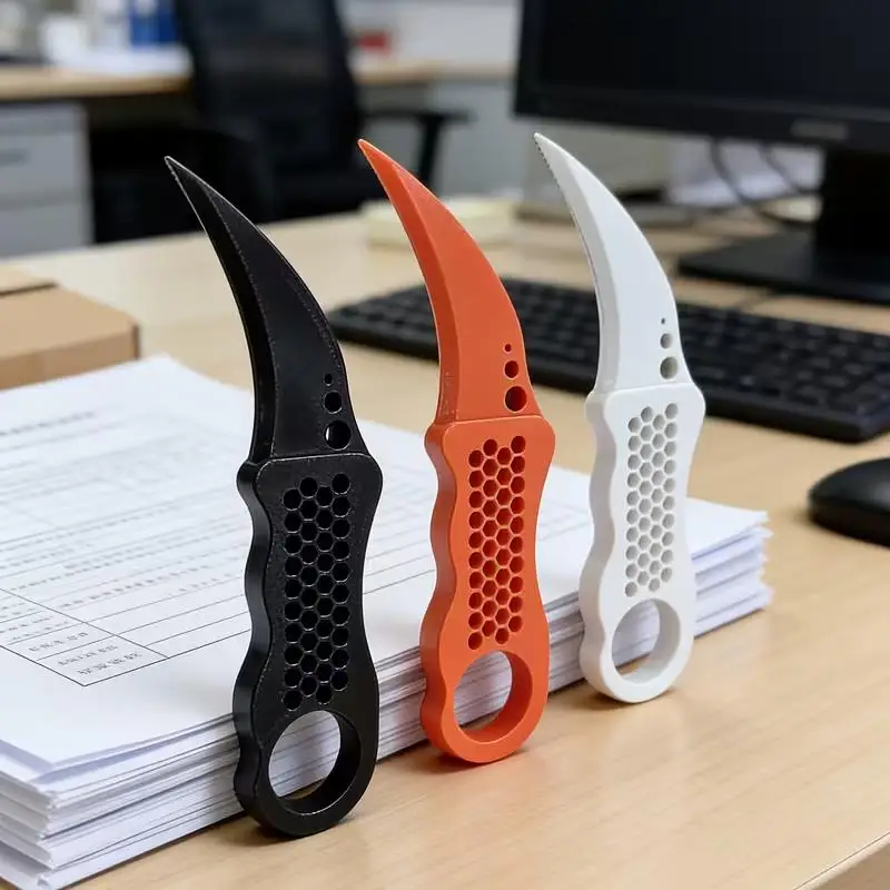 

2pcs random 3D Printed Unboxing Tool – Non-Slip Handle, Safe & Convenient for Opening Packages at Home Office