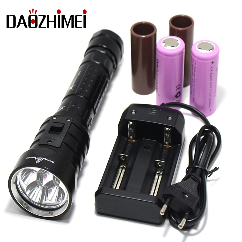 

IPX8 DX4S 4xL2 LED Diving Flashlight Torch Waterproof Underwater Light Scuba Flash Light 3 Modes Hunting Tactical Dive Torch