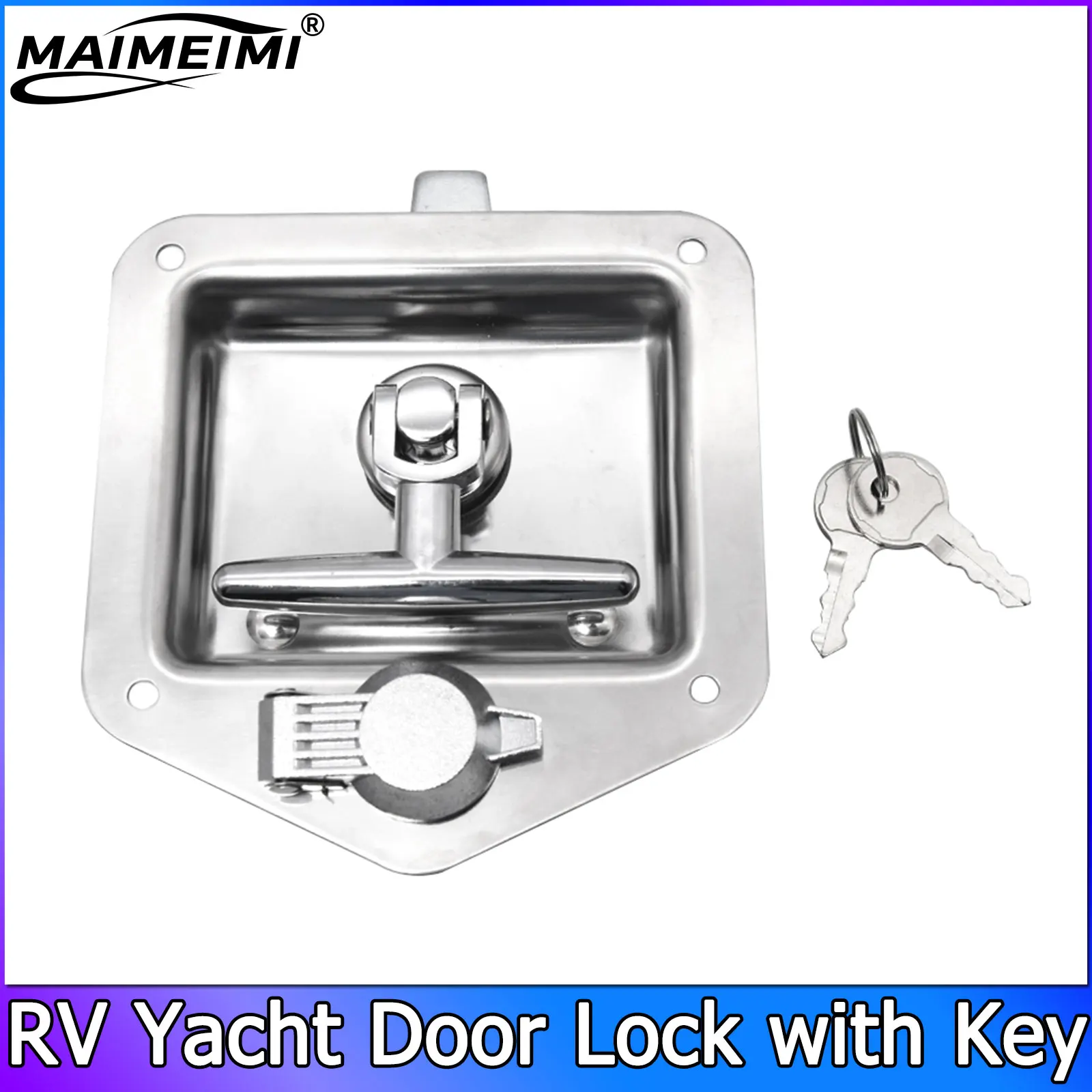 

RV Yacht Door Lock with Key Stainless Steel Door Lock Latch for Boat RV Camper Vehicles Panel Latch Caravan Car Accessories