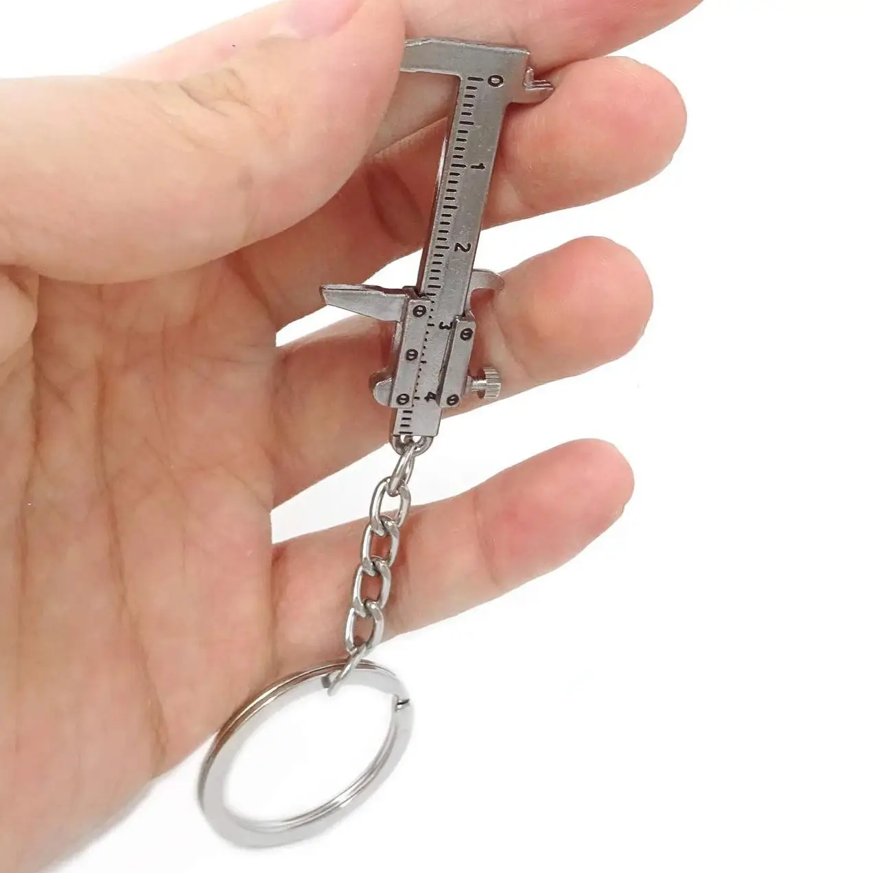 Mini Vernier Caliper Portable 0-30mm Silver Bronze Turbo Car Keychain Measuring Gauging Tools Ring Ruler Pendant Accessories