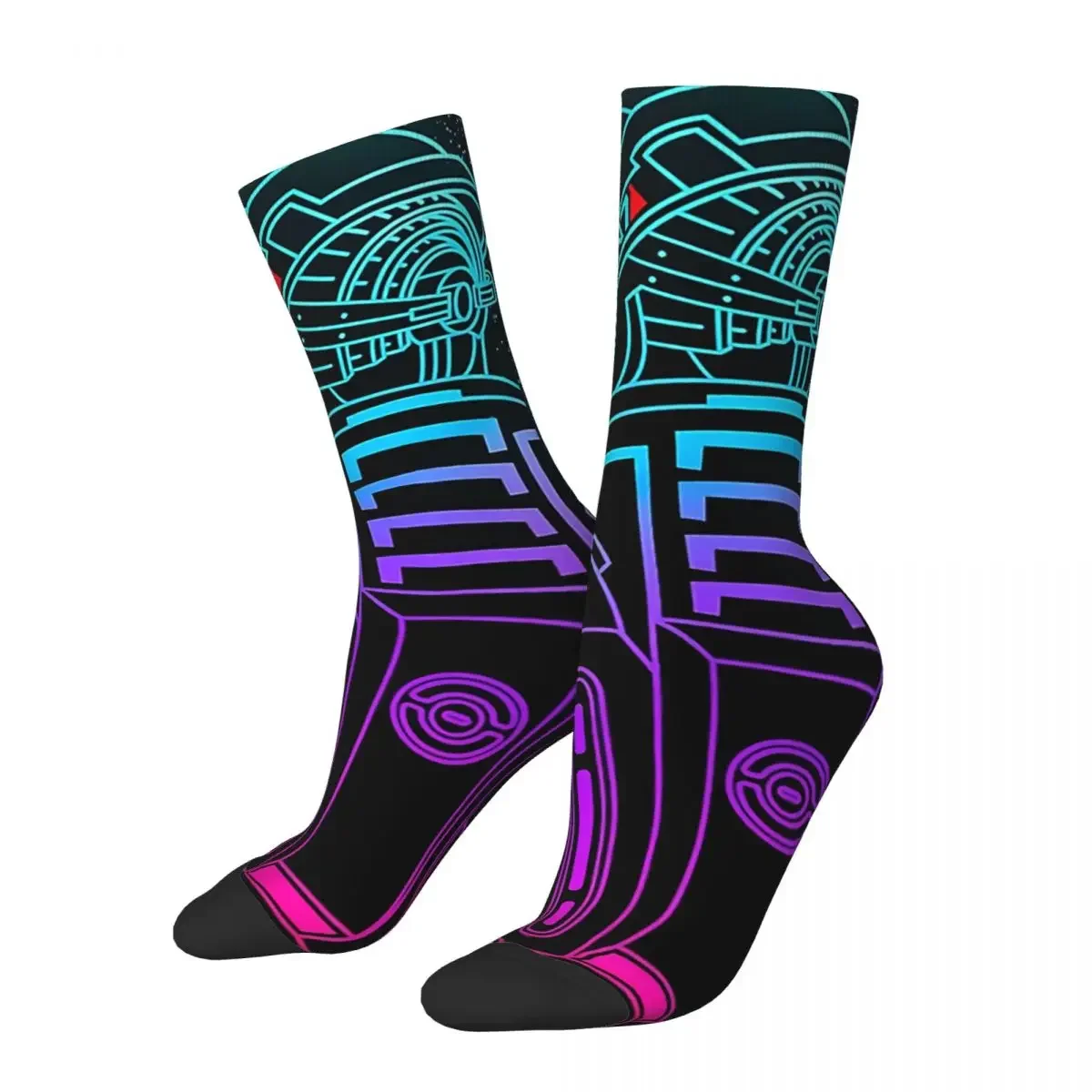 Funny Men's Socks Commander Shepard Vintage Harajuku Mass Effect Game Hip Hop Seamless Crew Crazy Sock Gift Pattern Printed