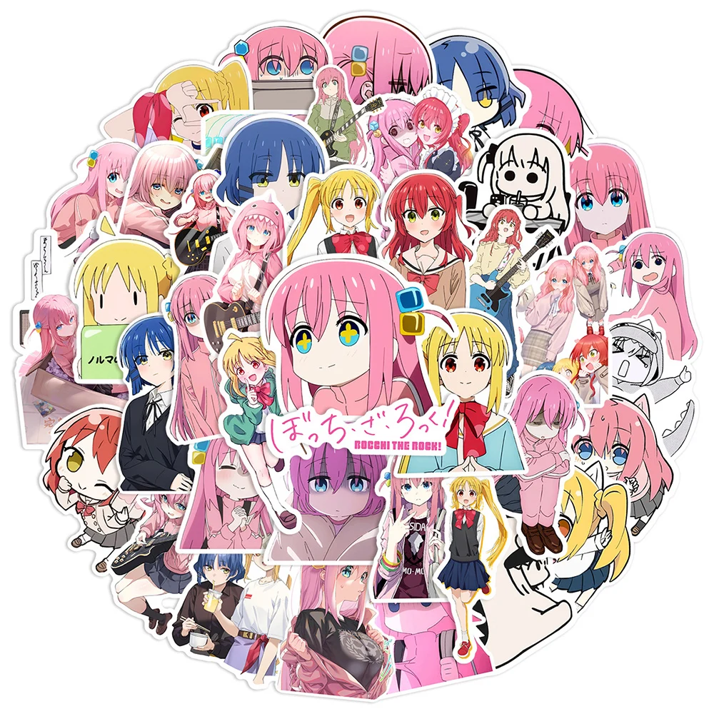 10/30/50pcs Anime BOCCHI THE ROCK! Stickers Kawaii Gotoh Hitori Sticker DIY Scrapbook Guitar Suitcase Waterproof Cartoon Decals