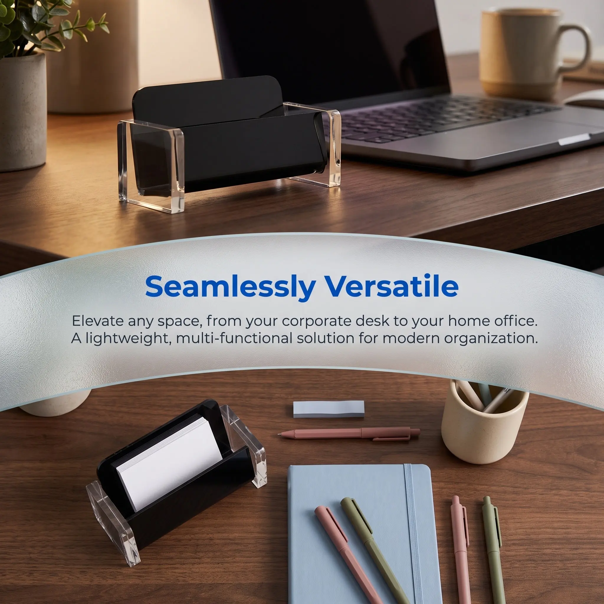 Acrylic Business Card Display Stand Clear Desktop Holder Transparent Desk Organizer Compact Postcard Flash Card Storage