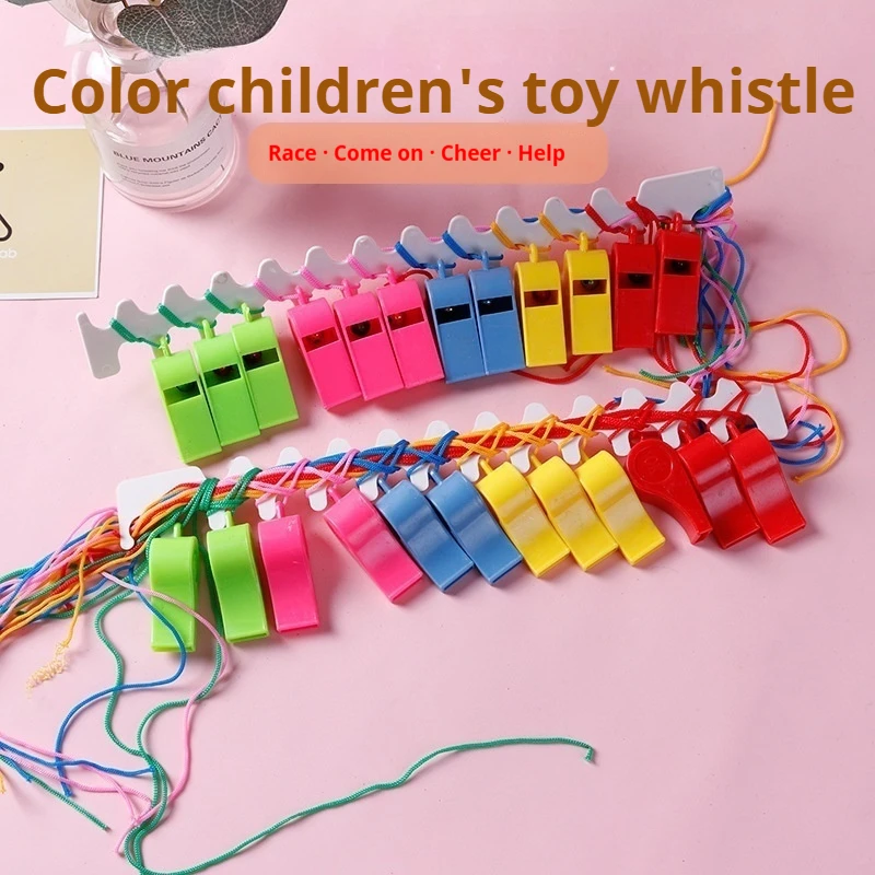 

24pcs Plastic Whistle Multifunction with Rope Kids Football Soccer Rugby Cheerleading Whistle Children Toys Birthday Party Gifts