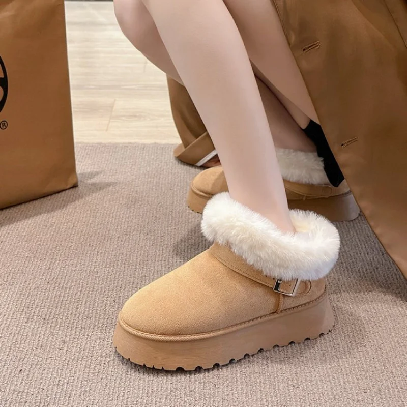 Winter Boots Women Designer Shoes Woman Trend 2026 Snow Ankle Boots For Women Platform Ladies Footwear Female Thicke Booties New