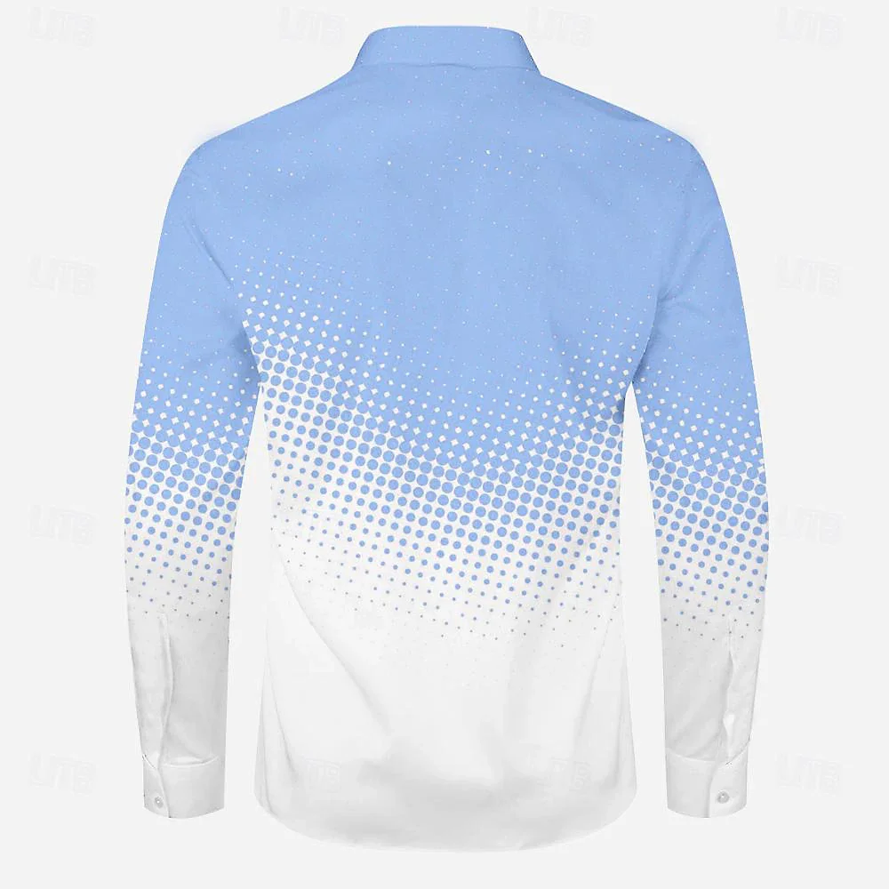 2024 Heren Lange Mouwen Shirt Gradiënt Spikkel Textuur Patroon 3d Bedrukt Top Herfst Nieuwe Mode Casual Unisex Kleding