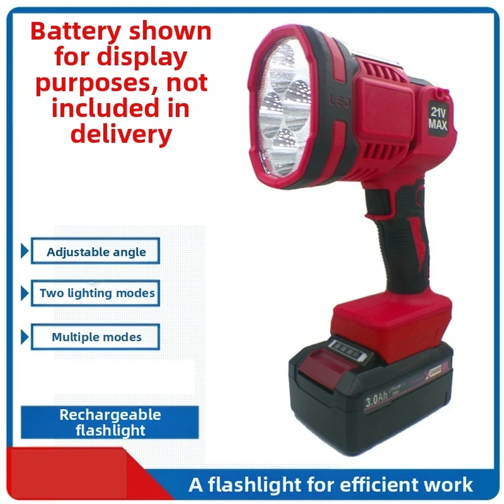 Cordless 18V LED Work Light Headlamp Portable with Multiple Lighting Modes for Outdoor Camping and Engineering Use