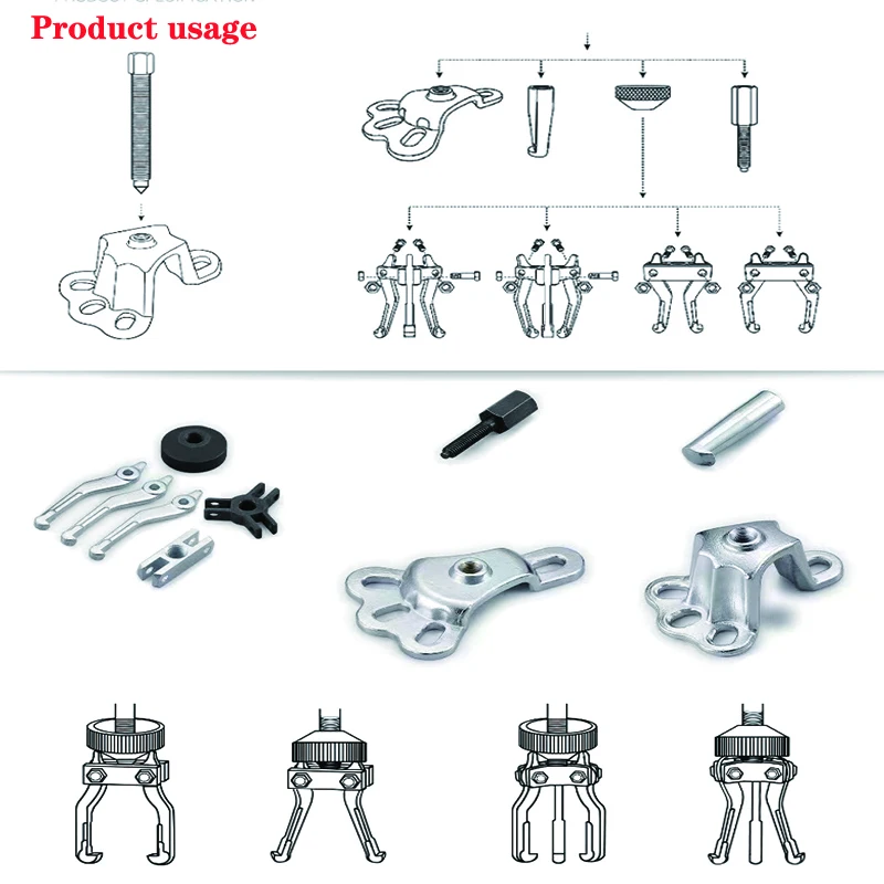 2/3 Jaw Internal/External Slide Hammer Puller Set Front Wheel Hub Bearing Remover Rear Wheel Axle Hub Dent Shaft Puller Tool Kit