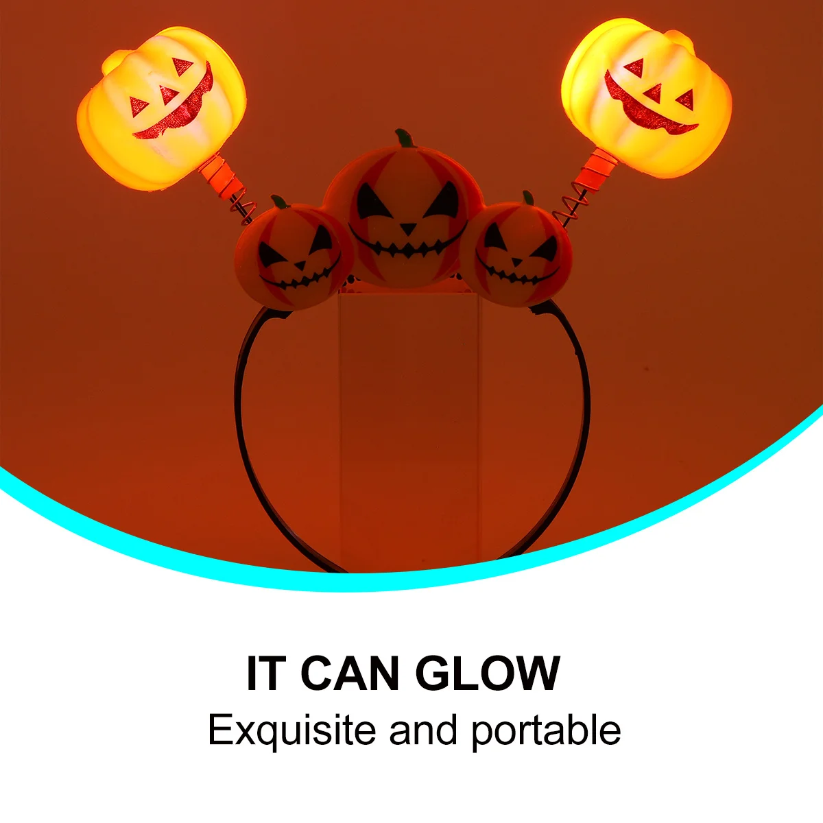 

3 Pcs Glowing Pumpkin Hairband Elastic Scrunchies Halloween Hoop Headband Skin Care