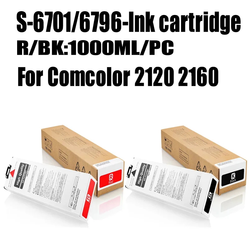 

S-6701 S-6796 s-6701 s-6796 G/E 1000ML Ink Cartridge with chip Compatible For Riso Comcolor 2160 2120 Printer