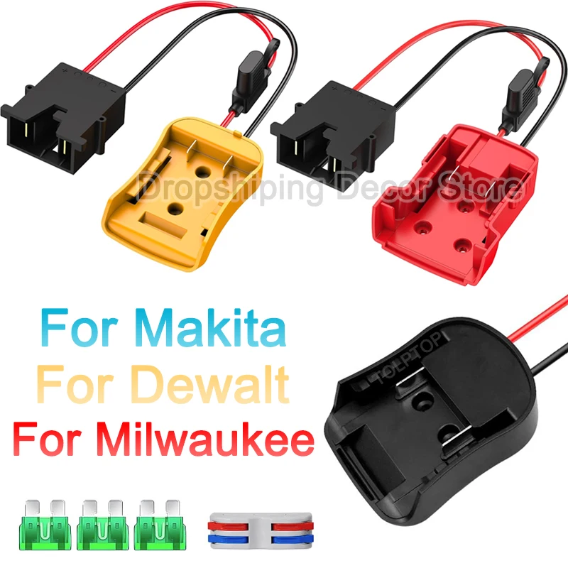 

for Makita/Dewalt/Milwaukee 18V 20V Li-ion Battery Power Wheels Adapter DIY Battery Adapter with 12AWG Wire Harness 40A Fuse