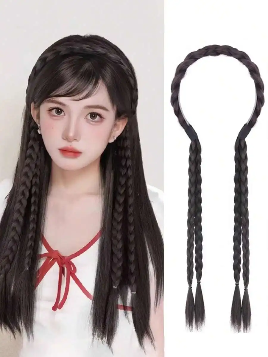 

Braided Wig Headband Hairpiece For Women, High Crown Casual Non-Slip Hair Accessory For Outdoor Events And Performances