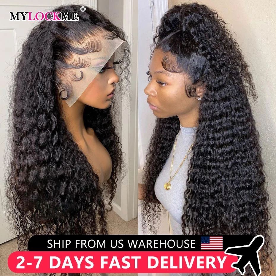 Brazilian Curly Human Hair Wig Deep Wave 13x4 Lace Front Wigs For Women 180% 13x6 Lace Frontal Remy Hair 4x4 Lace Closure Wig