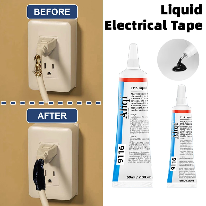 15/60ml Liquid Electrical Tape Waterproof Insulation Paste Sealant Home Use Insulation Adhesives Fix Line Glue for Wires Cables