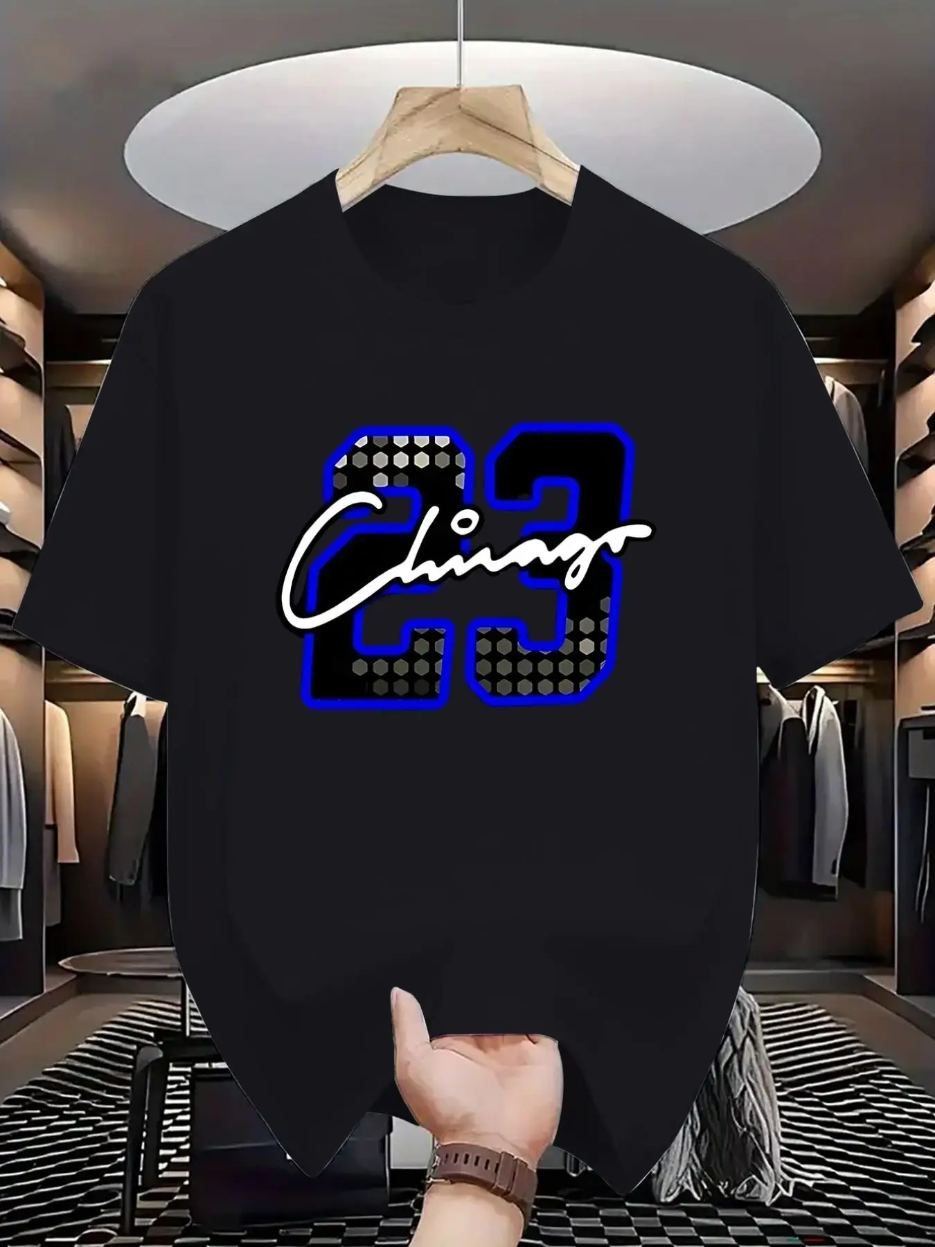 MEN'S PLUS SIZEMen's Novelty Tshirts Stylish Number 23, Chicagoprinted Tshirts with Unique and Eyecatching Designs.Trendy Tshirts for Men, Made of Pure Cotton, Suitable for Outdoor Wear, Holiday Outfits, and As Gifts for Men.