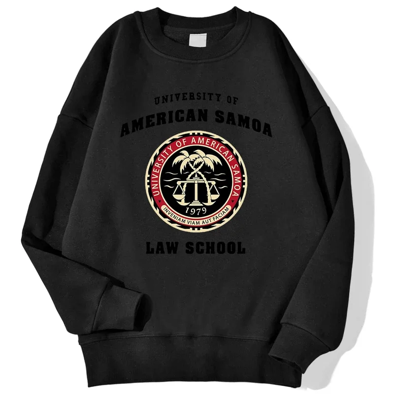 

University Of American Samoa Law Printed Men Pullover Fleece Warm Hooded Crewneck Sweatshirts Autumn Casual Streetwears