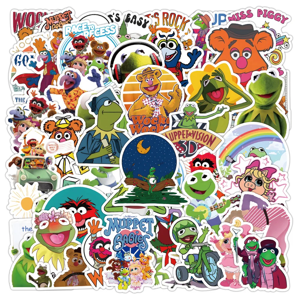 10/50PCS The Muppet Show Kermit the Frog Cartoon Sticker DIY Phone Helmet Guitar Luggage Skateboard Graffiti Decals Fun for Kid