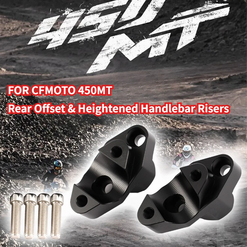 For CFMOTO 450MT 450 MT 2024 2025 2026 CNC Aluminum Motorcycle Handlebar Riser 30mm Heightening Clamp Motorcycle Accessories