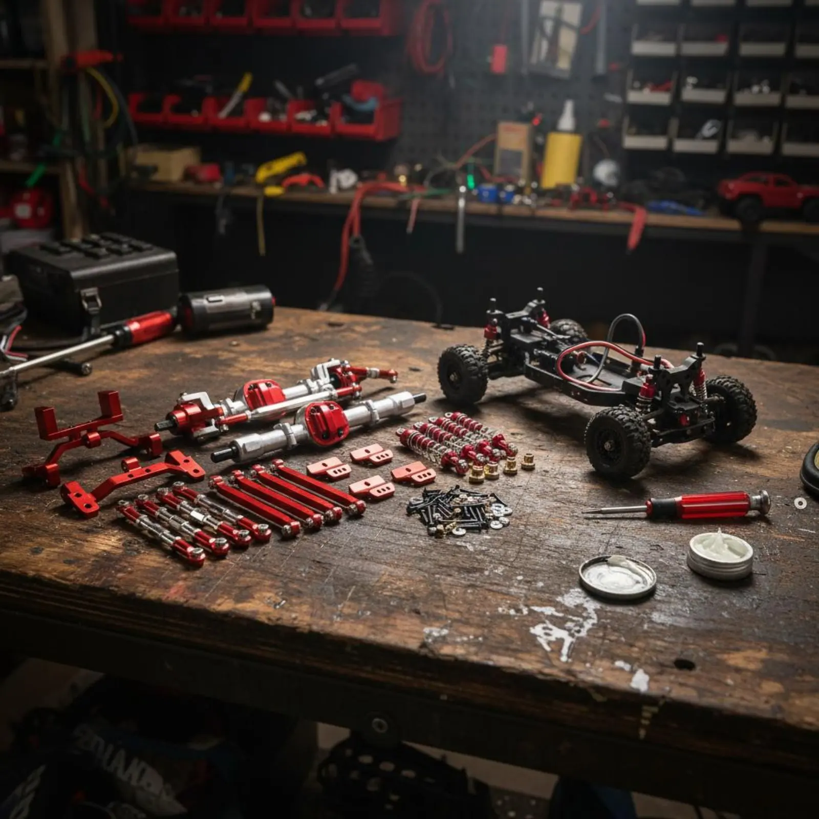 

6 Pieces 1/12 Scale RC Car Shaft Set Anodized Finish Front Rear Shaft Housing Set Easy Installation