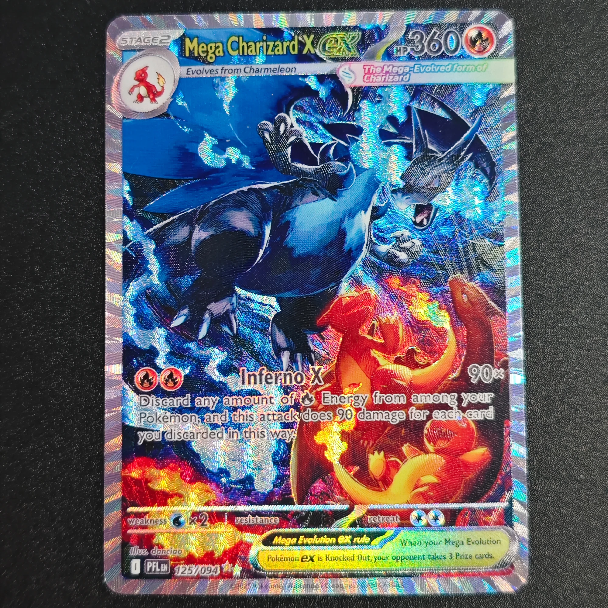 Английский-ptcg-mega-charizard-x-ex-высококачественная-флэш-карта-с-редкой-текстурой-самодельная-карта-gardevoir-классическая-коллекционная-карта-аниме-подарочная-игрушка