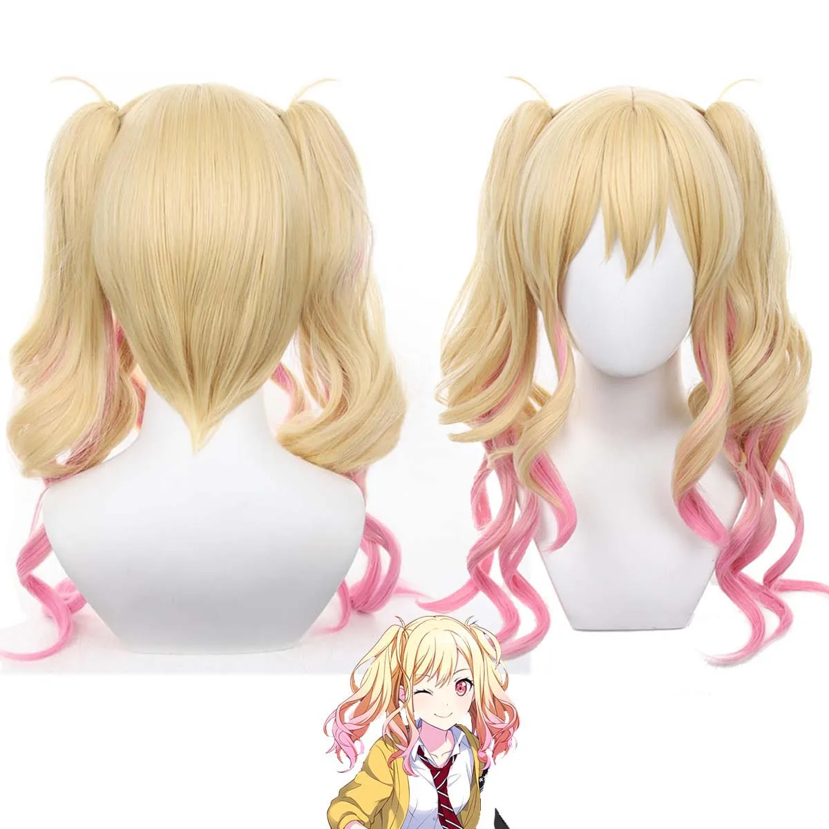 Halloween Party Women Project Sekai Colorful Stage Cosplay Tenma Saki Gold Pink Hair Wig