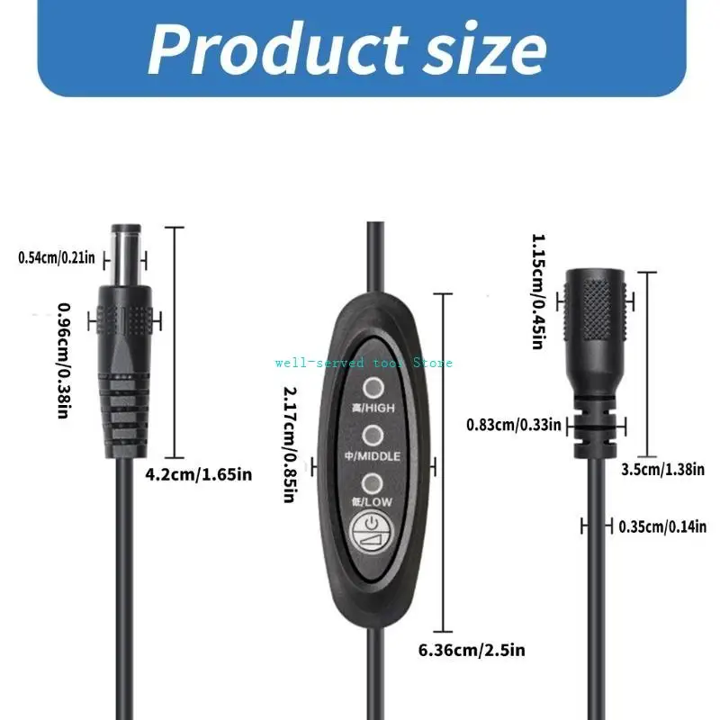 G88A Motor Speed Controller 5V 5.5x2.1mm 3 Gear Variable Speed Controller Fan Speed Controller for Electric Motor