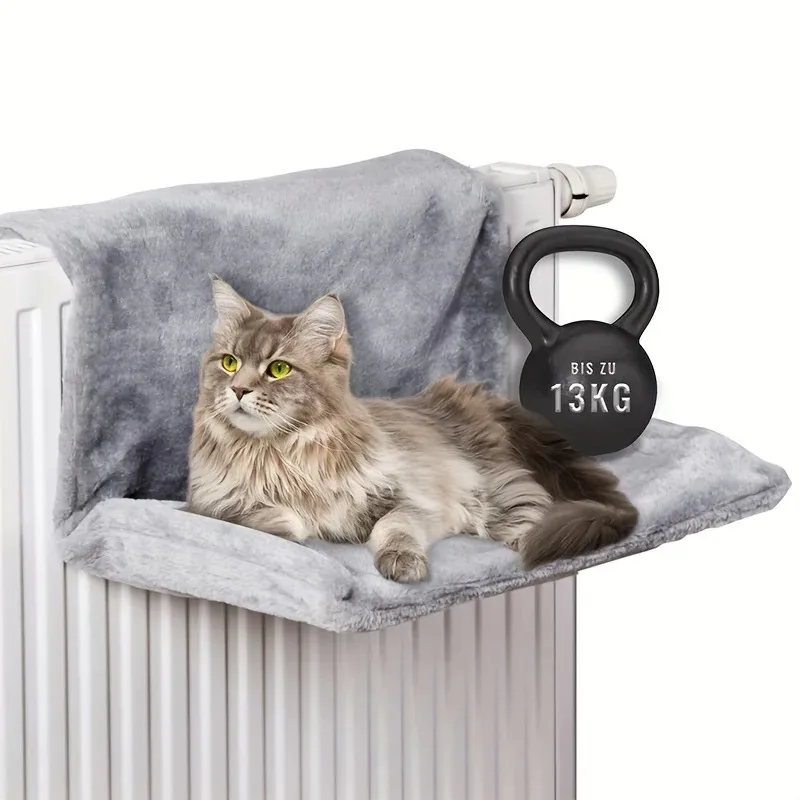 Plush L-shaped Cat Hammock Hanging Cat Nest Balcony Window Sill Sticking Stand Cat Mat Pet Sleeping Bed