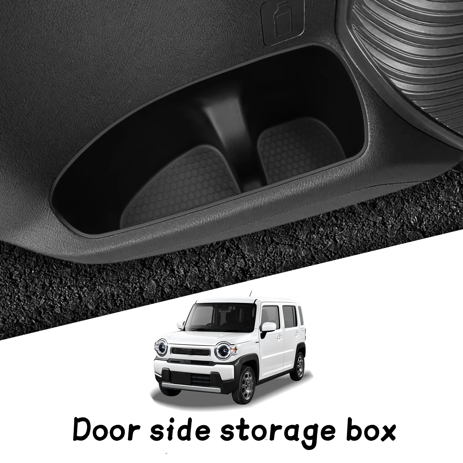 for Suzuki Hustler 2020-2024 Front Door Handle Side Storage Box Gate Slot Tray Organizer Tidying TPE Car Interior Accessories
