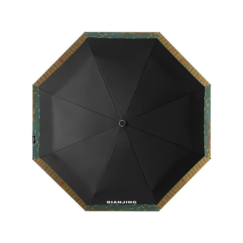 Automatic Folding Umbrella Pretty Black Parasol Portable Automatic Umbrella Is Wind Rain Resistant Uv Umbrellas for The Sun