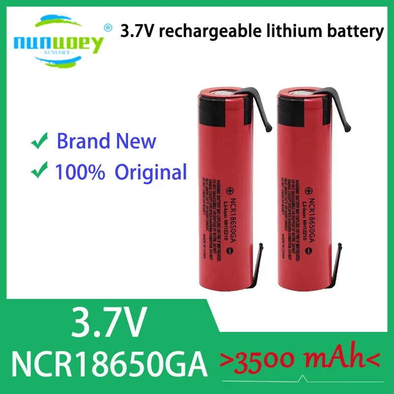 

2025 100% latest original NCR18650 KGA 30A discharge 3.7V 3500mAh rechargeable battery toy flashlight lithium battery+DIY nickel