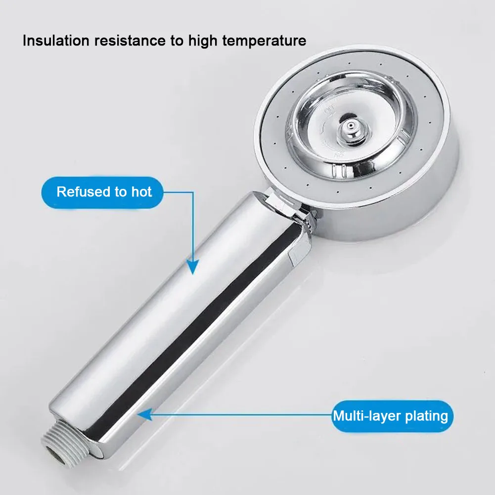 Showerheads Shower Head Bathroom Water Saving ABS Booster Dual Function Shower Head Hand Shower Head Handheld Adjustable