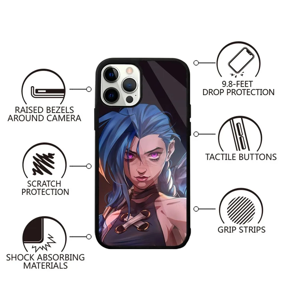 League Of Legends L-LOL Jinx Phone Case For iPhone 15,14,13,12,11,Plus,Pro,Max Mini Magsafe Magnetic Wireless Charging