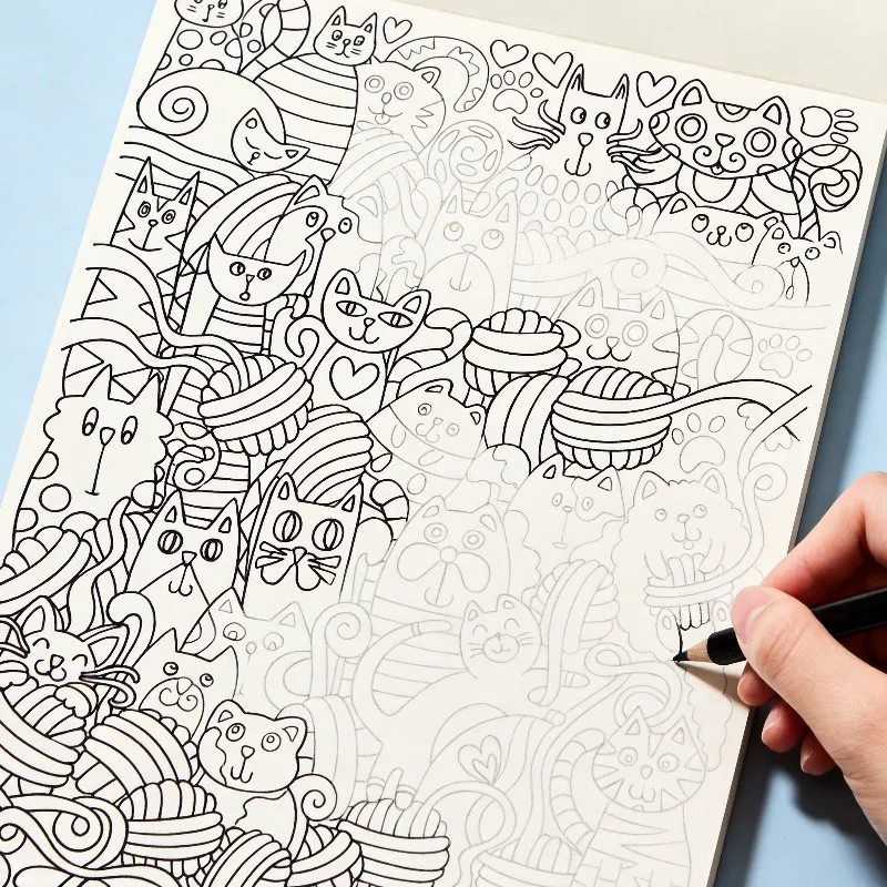 A High-definition Line Draft Coloring Book, An Adult Decompression Hand Drawn Graffiti Book, 24 Pages of High-definition Paper