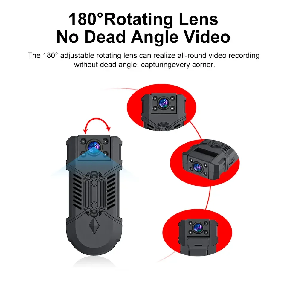 Hot Sale Mini Action Sports Camera with Night Vision CMOS Sensor 140 Wide Angle Loop Recording 1080P Vlog