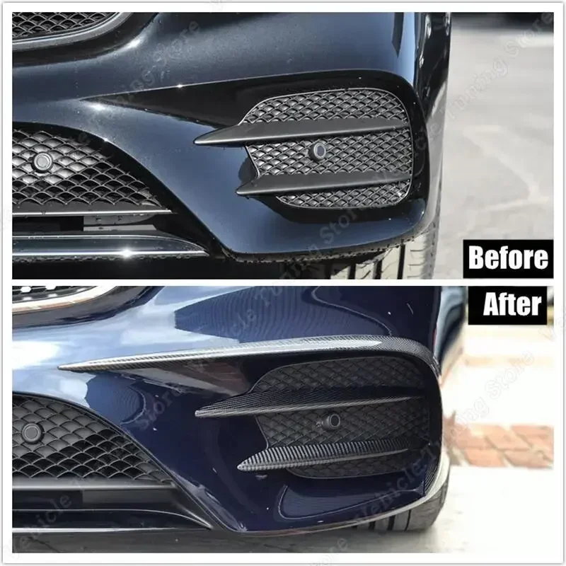 Front Bumper Trim Splitter Canards Air Vent Fin for Mercedes E Class W213 S213 E200 E220 E300 E350 E400 E43 2016-2020 Body kits