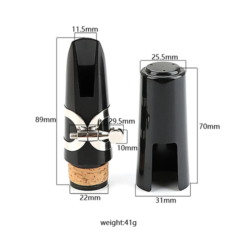 Clarinet Mouthpiece Kits Bakelite Head Replacement for BB Clarinet, Clarinet Mouthpiece Accessory with Ligature & Reed