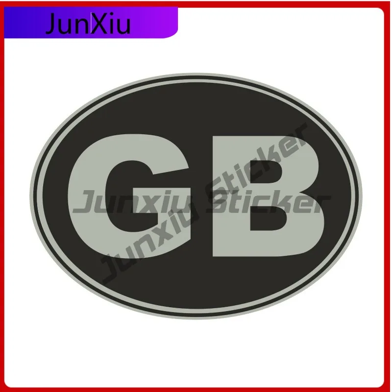 

GB Car Stickers Trendy Window Fade Proof Accessory Metallic silver oval selfadhesive vinyl car van lorry Truck Window UV