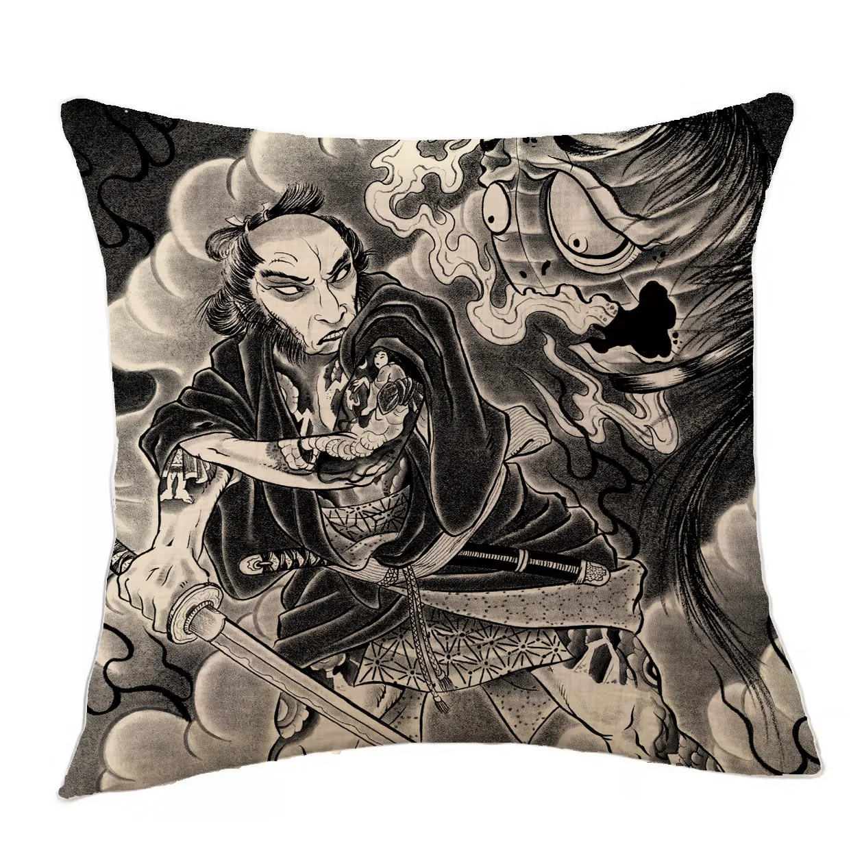 Japanese Style Soft Sofa Pillow Cushion Cover Home Decorative Pillowcase for Living Room Bedroom Tattoo Shop Decor