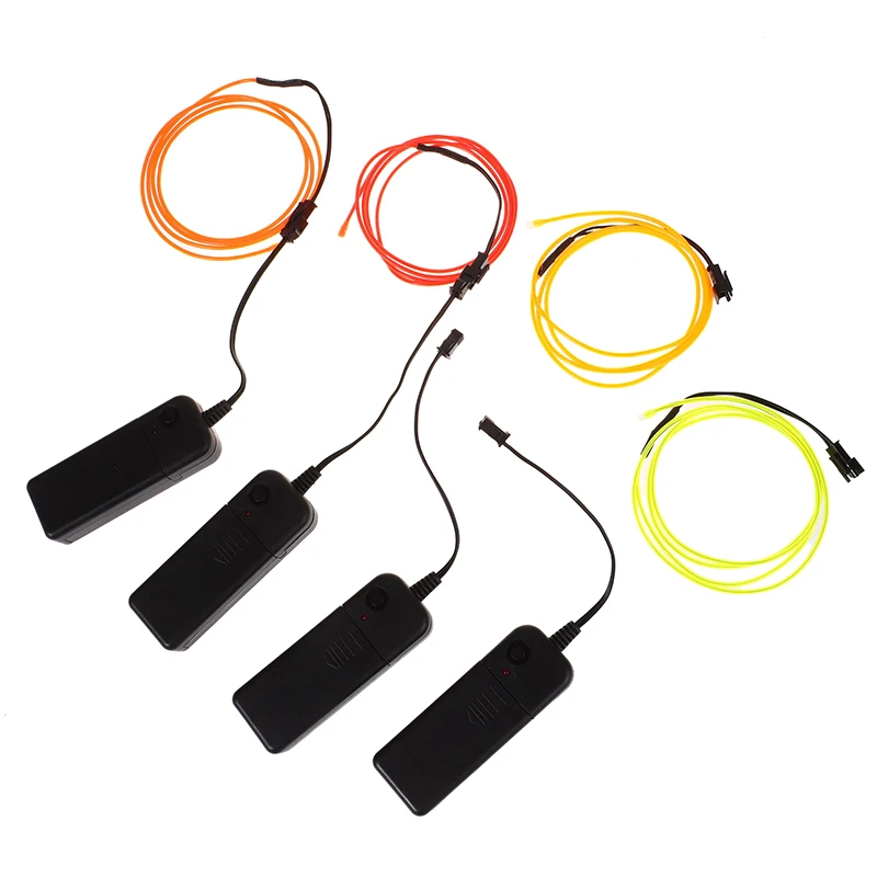 1m Glow EL Wire Neon Cable for Christmas Dance Party DIY Costumes Multicolor Illuminated Light AA Battery Lamp LED Strip