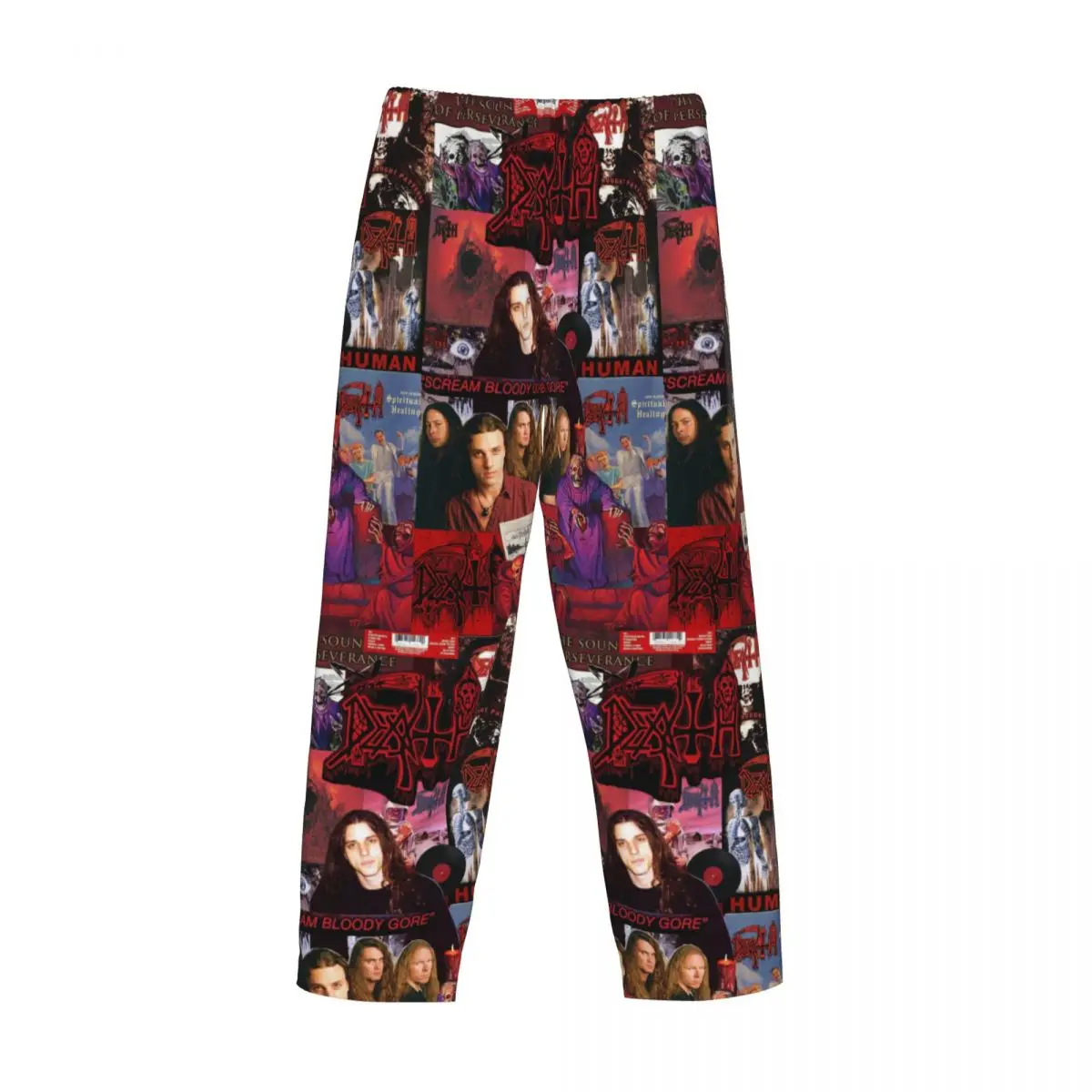 Pantaloni da pigiama da uomo con stampa personalizzata D-Deathes Metal Music Pigiama da notte Pantaloni da salotto con tasche