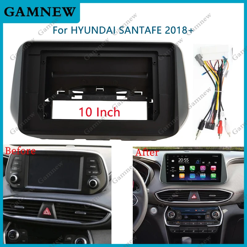 

10 Inch Car Frame Fascia Adapter Android Radio Dash Fitting Panel Kit For Hyundai Santafe Santa Fe 2018+