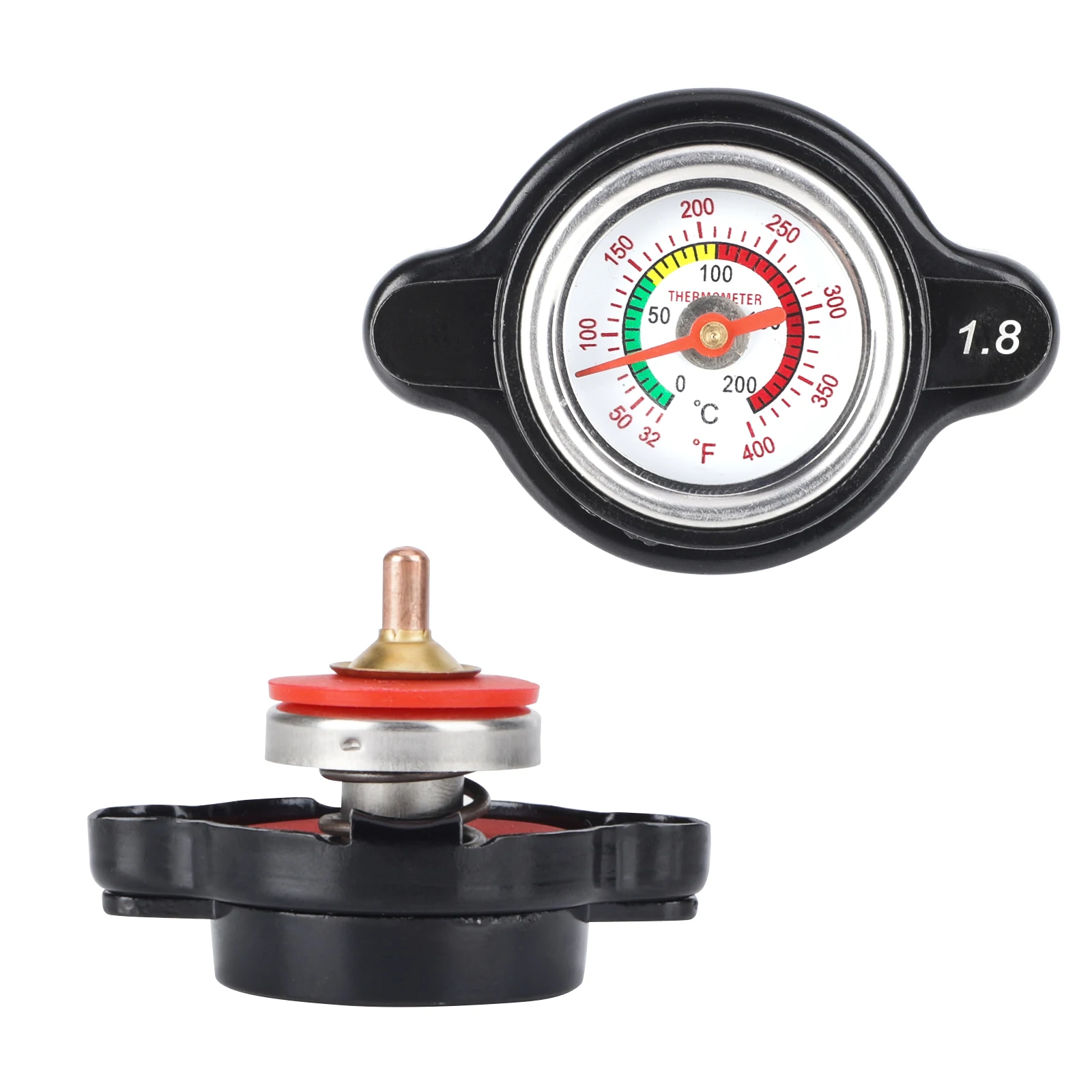 

Universal Car Motorcycle Thermo Radiator Cap 0.9 1.1 1.3 1.8 Bar 25.6psi Tank Cover Water Temperature Gauge With Utility Safe