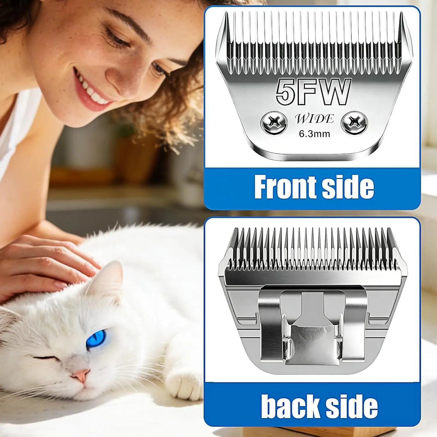 Animal Grooming Wide Blades Compatible with Andis,Oster A5,Wahl km10 Clippers Stainless Steel Blades for Pet,Dog,Cat,Horse - view 5