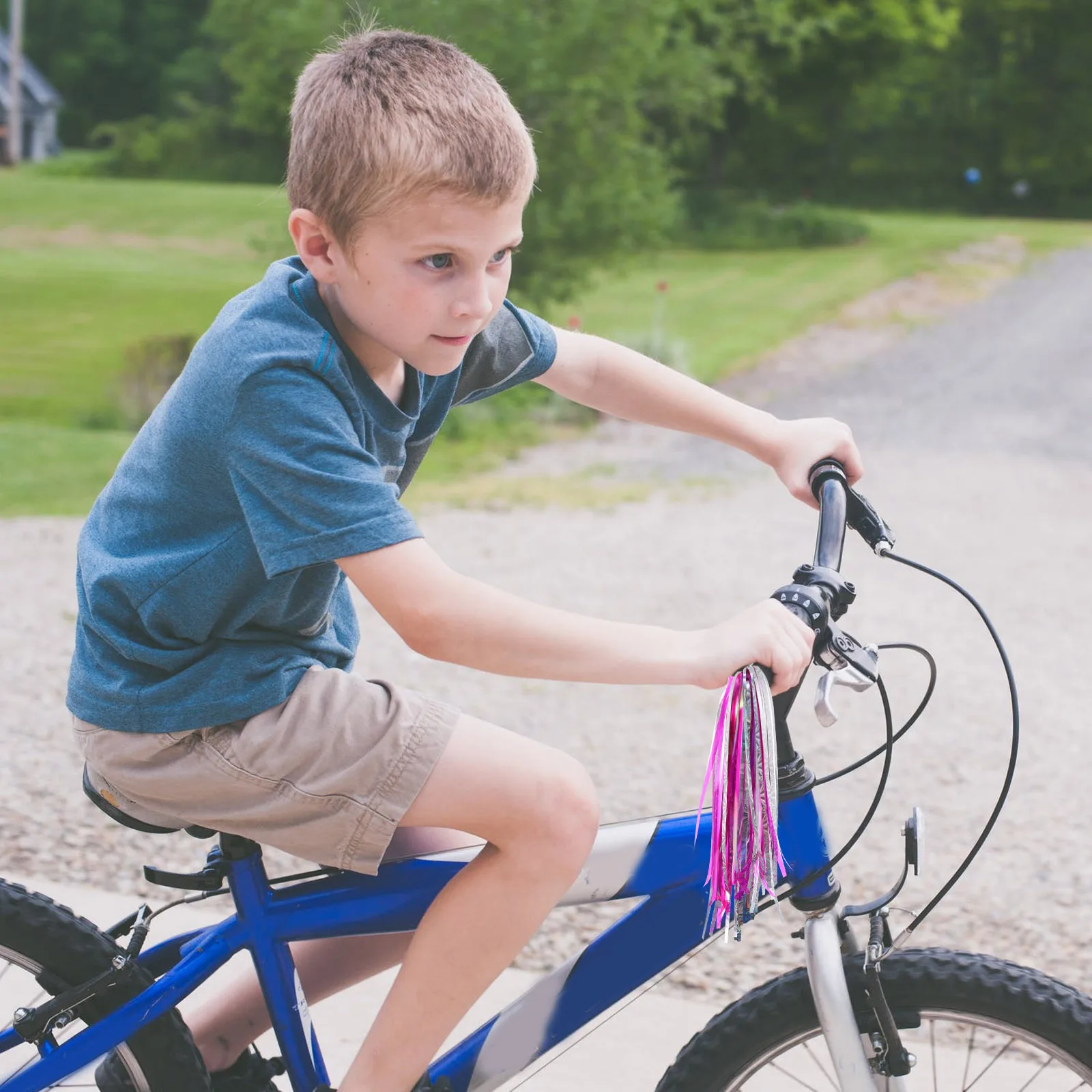 

2 Pairs Colored Laser Ribbons Bike Streamers Kids Handlebar Decor Scooter Tassels Durable Plastic Hanging Ribbons For Children
