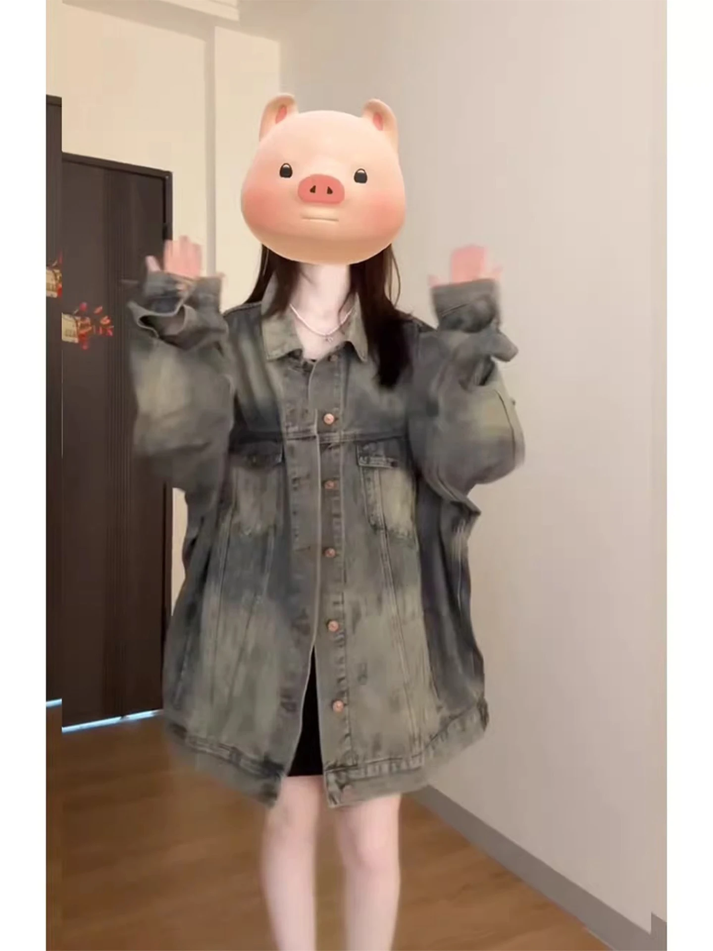 

Loose Fit Casual American Style Women's Denim Jacket Spring Autumn New Style Lazy Design Sense Leisure Coat Top