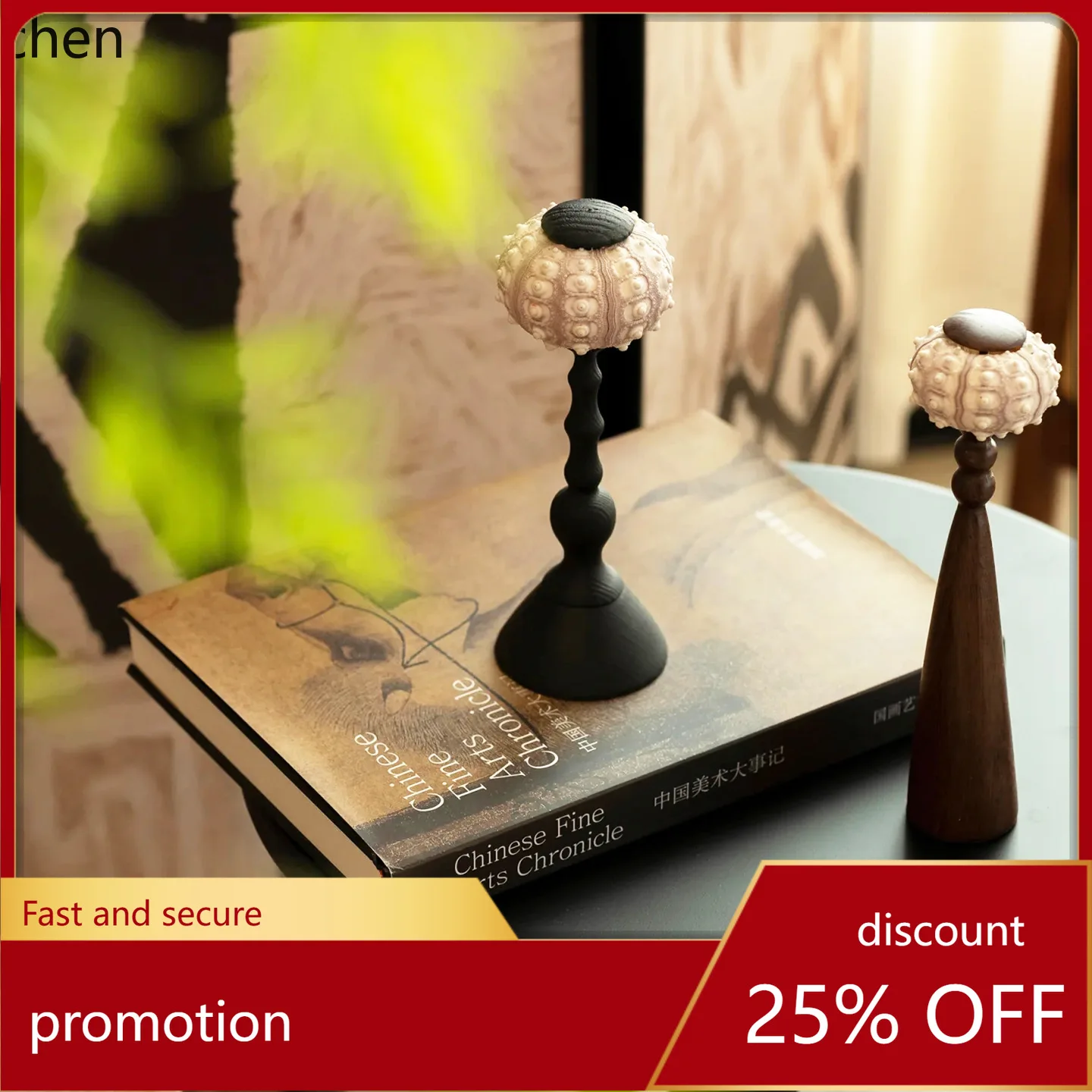 

HT Modern Art Conch Pair Ornament Model Room Sales Office Living Room Soft Decoration Craft Display