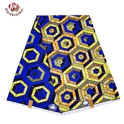 BintaRealWax African Fabric Geometric Pattern Ankara Polyester Material For Sewing Cloth by the Yard Designer FP6258